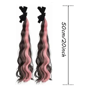 Fashionable Highlight Elf Ear 2Pcs Synthetic Wig Sweet Princess Head <b>Bow</b> <b>Clip</b>-on Curly Hair Ponytail Wig for Women - Product Image 4