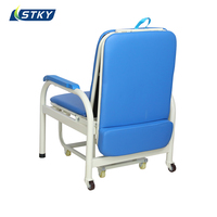 Chaise-lit d'accompagnement hospitalier pliable de qualité médicale pour patients en salle