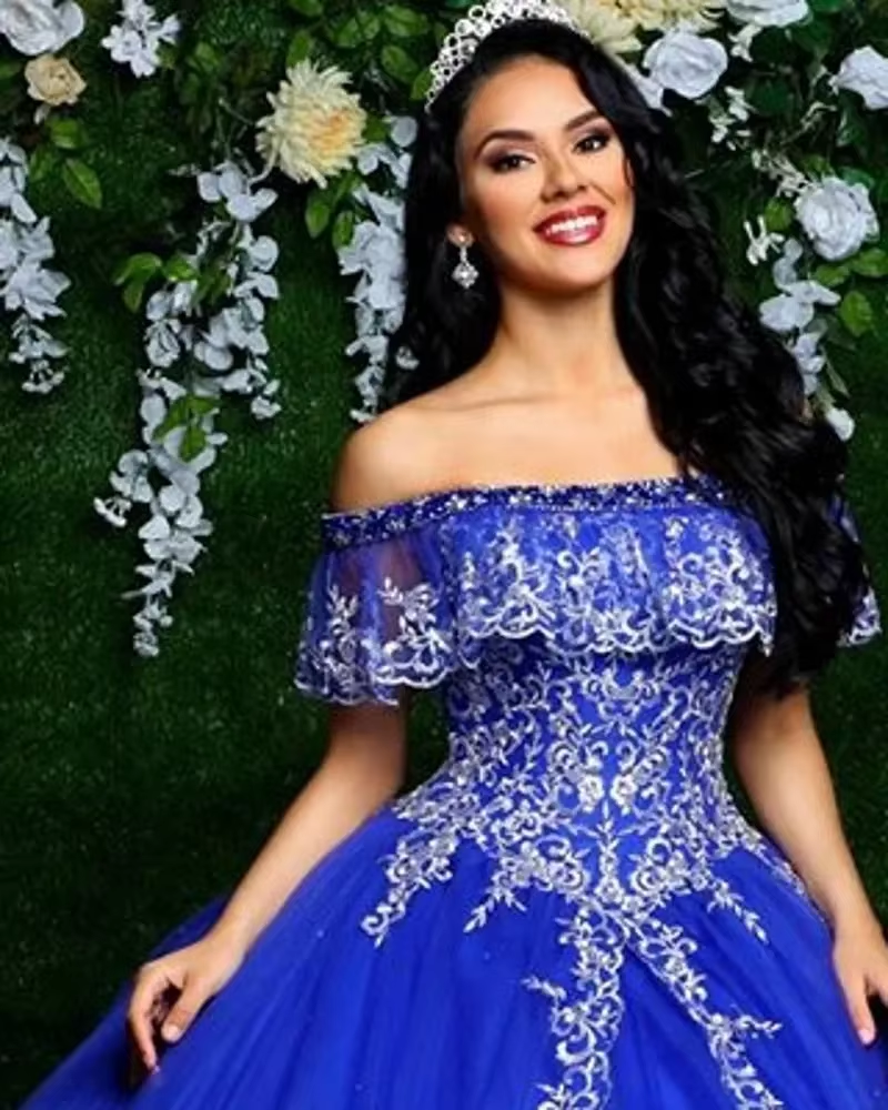 Princess Appliqued Ball Gown Plus Size Sweet 16 & Quinceanera Dress in  Royal Blue  Elegant Party Wear for Teenagers