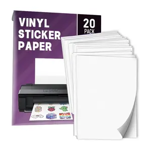 Vente en gros Fanyi auto-adhésif pour imprimante mat étanche Film brillant Pet vinyle jet d'encre blanc Transparent autocollant papier A4