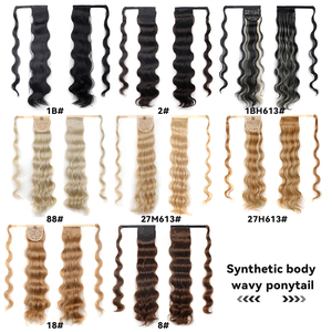 AliLeader 24 \ "Long Couleur Naturelle Résistant À La Chaleur Synthétique Clip-in <span class=keywords><strong>Extension</strong></span> <span class=keywords><strong>de</strong></span> <span class=keywords><strong>Cheveux</strong></span> Style Chaud Vague <span class=keywords><strong>de</strong></span> Corps <span class=keywords><strong>Queue</strong></span> <span class=keywords><strong>de</strong></span> <span class=keywords><strong>Cheval</strong></span> pour la Vente en Gros - Product Image 5