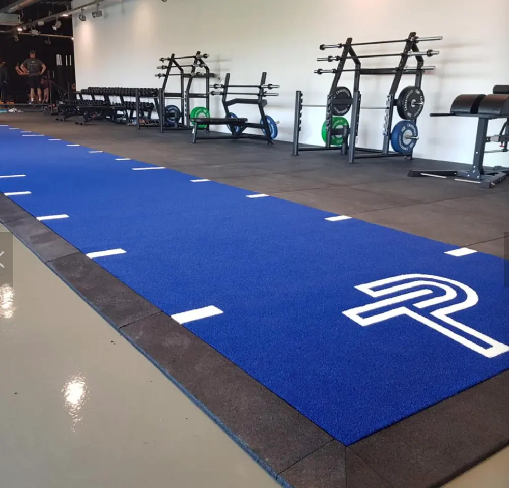 Gym Luar Ruangan Rumput Lantai Biru Karpet untuk Kereta Luncur