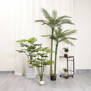 ZC Decorative Indoor/Outdoor Artificial Plant Unique Trunk <strong>Shape</strong> with Colourful Leaves Faux Plastic <strong>Tree</strong> - Product Image 2