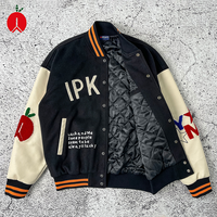 Manteau Veste Universitaire Homme Bomber Baseball Lettre Personnalisé en Gros de Bonne Qualité Corps en Laine Manches en Cuir Hiver