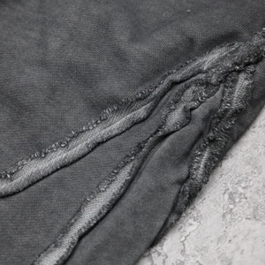 Custom Men's Dark Gray Acid Washed Cotton Shorts With Drawstring Waist Casual Style Knitted Fabric Breathable Design - Product Image 5