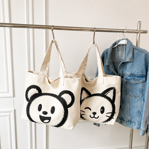 <span class=keywords><strong>Borsa</strong></span> Tote da donna di grande capacità, <span class=keywords><strong>borsa</strong></span> Tote stampata su tela di cartone animato di nuovo stile ispirata alla foresta, <span class=keywords><strong>borsa</strong></span> a tracolla Versatile - Product Image 5