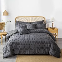 Ensemble de literie en polyester 100% pour usage domestique, housse de coussin, motifs géométriques rayés, housses de couette