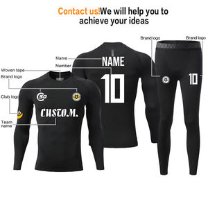 ชุดออกกำลังกายแขนยาว2ชิ้นสำหรับผู้ชายชุดออกกำลังกายยิมออกกำลังแบบแอคทีฟแขนยาว - Product Image 6