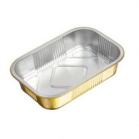 Contenants en aluminium jetables à paroi lisse avec couvercle en aluminium, qualité alimentaire, recyclables, capacité 750 ml, vente en gros usine