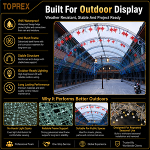 Grand arc de lumière de Noël extérieur contrôle DMX guirlandes lumineuses à LED pour la décoration de centre commercial matériau métallique IP65 - Product Image 6