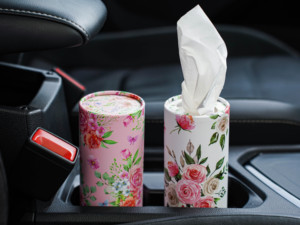 Porta-Tecido de Carro Ecológico em Papel Virgem de Madeira, Caixa de Lenços Faciais Portátil, Cilindro para Lenços 2/3 Camadas - Product Image 2