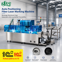 Machine de marquage laser à fibre à positionnement automatique pour codes Datamatrix sur bouchons d'aluminium de boissons, pour la traçabilité et la lutte contre la contrefaçon