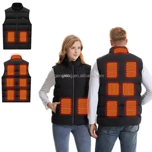 Windproof Sleeveless vest 5v2a 1 heating 9 zones battery heated vest for men and women