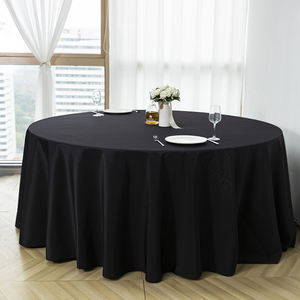 Premium 120-Inch White Anti-Stain Round Polyester Woven Spandex <b>Table</b> <b>Cover</b> Customizable Size/Color/Design Washable Hotel Use - Product Image 2