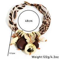 Kaimei-Collier en bois perlé et rétro imprimé léopard papillon, collier ras du cou pour femmes, nouvelle collection 2025