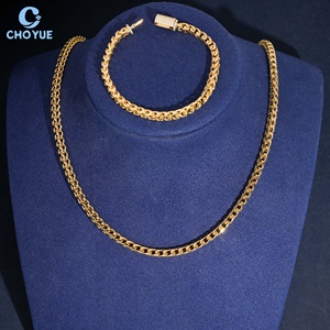 Precio al por mayor Cadena de eslabones cubanos clásica de moissanita de plata de ley 925 chapada en oro de 18K de 4mm, Collar de moda, Joyería para fiesta, Regalo - Product Image 3