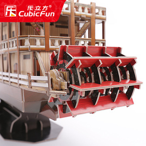 Le Cube <span class=keywords><strong>3D</strong></span> ba chiều câu đố lắp ráp mô hình tàu đồ chơi Mỹ Mississippi sông tàu du lịch cổ điển - Product Image 4