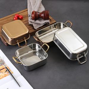 Stainless Steel Snack Plate With Handles 304 Grade Mirror Finish For Fried Food Serving - Product Image 3