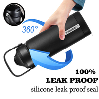 Bouteille d'eau isotherme en acier inoxydable avec couvercle à paille rabattable, gourde de voyage portable pour les sports de plein air