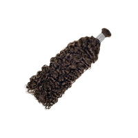 Extensiones de Cabello Brasileño Rizado Burmrse, Estilo Boho, para Trenzas # Extensiones de Cabello Humano Virgen de 2 Colores, Trenzado Doble a Máquina de Primera Calidad