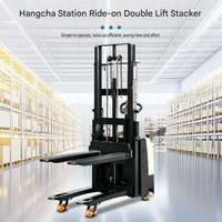Forklift Elektrik Double-Lift Sit-Down Stacker 1.5-Ton dengan Operasi Berdiri