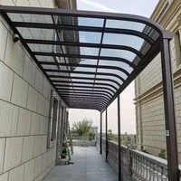 Auvent de terrasse moderne de luxe en aluminium personnalisé, imperméable, en polycarbonate, pour patio, balcon, jardin extérieur, cour, facile à installer