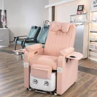 Fauteuil de pédicure 2025 pour salon de manucure avec massage par vibration et remous, siège en cuir inclinable réglable, lampe LED et système de jets sans tuyauterie