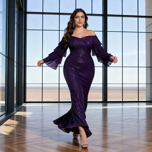 Middle East Luxury Custom Elegant Sequins Embroidery Polyester Abaya <b>for</b> <b>Muslim</b> <b>Women</b> Wholesale <b>Dress</b> - Product Image 3