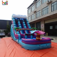 Toboggan aquatique gonflable commercial bleu en PVC à double usage, installation pratique, Heyhail HJSW-138, garantie 1 an, prix direct usine