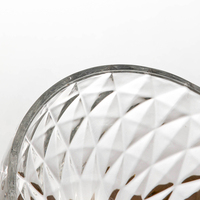 Ensemble de cloches de service écologiques en verre sodocalcique gaufré diamant, cloche transparente 16,5x11,5 CM pour la présentation des aliments lors de fêtes