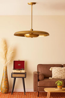 Luminaire suspendu en laiton de style moderne du milieu du siècle, lampe de plafond vintage en forme de dôme, lustre rétro en laiton pour îlot de cuisine et salle à manger