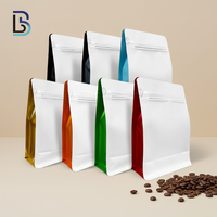 Sacs à café en plastique à fond plat Lebei Packing Ziplock, MOPP/PE/VMPET, couleur blanche, fabricant de sachets d'emballage alimentaire