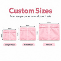 Sachets Mylar personnalisés 3,5g à fond plat 4x5 côte à côte, sachets pour produits, sachets Mylar 2-en-1, sachets d'emballage plastique 150 microns