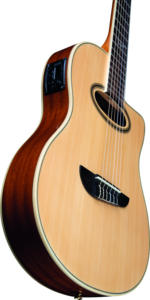 EKO GUITARS - NXT NYLON N100CE NATURAL, guitarra clásica de cuerpo delgado electrificada de alta calidad, tapa de abeto, parte posterior de caoba - Product Image 4