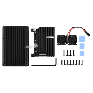 <span class=keywords><strong>Raspberry</strong></span> <span class=keywords><strong>PI</strong></span> 4/4 Generación B carcasa de aleación de aluminio Armadura negra Ventilador de refrigeración dual resistente/a prueba de polvo - Product Image 5