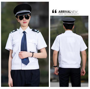 Uniforme <span class=keywords><strong>de</strong></span> sécurité unisexe personnalisé, chemise <span class=keywords><strong>blanche</strong></span> en mélange polyester/coton, impression sérigraphique pour l'été, idéale pour l'extérieur - Product Image 2