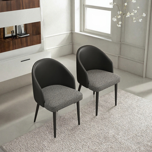 Modern <b>Upholstered</b> Dining <b>Chair</b> Curved Backside Metal Legs Side <b>Chair</b> for Dining Room Hotel Home - Product Image 3