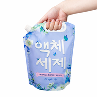 Pochette souple personnalisée avec bec verseur, sac en plastique autoportant pour recharge de lessive, savon liquide, emballage de boissons, sac de lavage écologique réutilisable