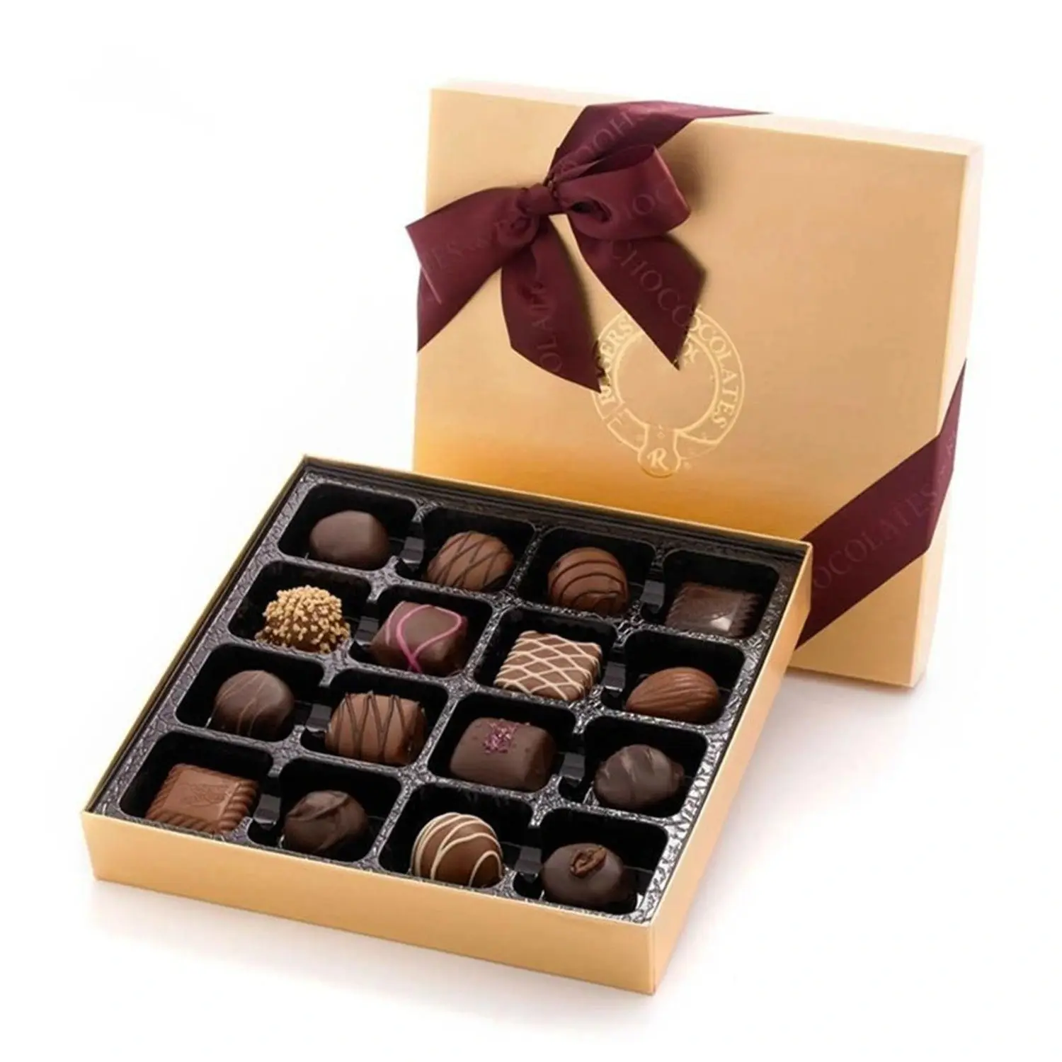 Boîte d'emballage en carton pour bonbons, chocolat, impression de luxe, usine chinoise, 50 pièces