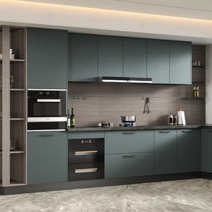 Gabinetes de Cocina Modulares Modernos con Acabado Blanco Oscuro, Unidades Superiores e Inferiores, Encimeras de Cuarzo, Fregadero Incluido, Solución Completa para el Proyecto - Product Image 5