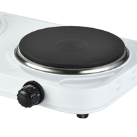 Réchaud électrique portable Andong, double plaque chauffante solide, cuisinière électrique, plaque chauffante à 2 brûleurs pour la cuisson, 2000 watts