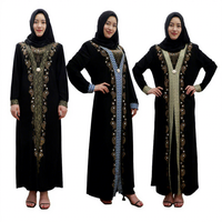 Nouvelle Robe Islamique 2026 pour Femme avec Col Apparent, Broderie, Style Dubaï, Col en V, Veste Décontractée Musulmane
