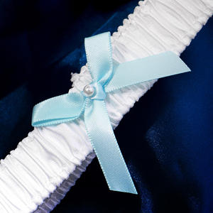 महिलाओं के लिए सरल नीले रिबन धनुष सुरुचिपूर्ण पैर सामान महिलाओं के लिए लोचदार खिंचाव डिजाइन फैशन जांघ स्ट्रैप - Product Image 4