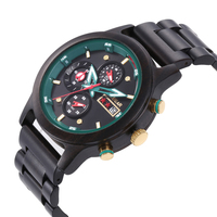 Reloj de Pulsera de Lujo para Hombre, Diseño OEM, Negro, 43 mm, Cristal, Estilo Ejecutivo, con Correa de Cuero y Esfera con Indicadores