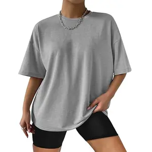 Womens Oversized T Shirts Loose Fit Cotton Crewneck Short Sleeve Tops Summer Casual 2024 Y2K Basic Tee