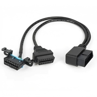 Câble OBD2/OBDII/Y 16 broches Linkyou Auto pour voitures Fiat/Renault/Peugeot/Citroën, connecteur mâle/femelle en cuivre, gaine en PVC, 24V/12V