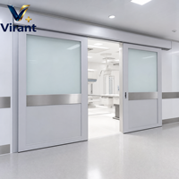 Contrôle d'accès sans contact à ouverture latérale, contrôle par capteur de mouvement, porte battante de protection radiologique pour hôpital