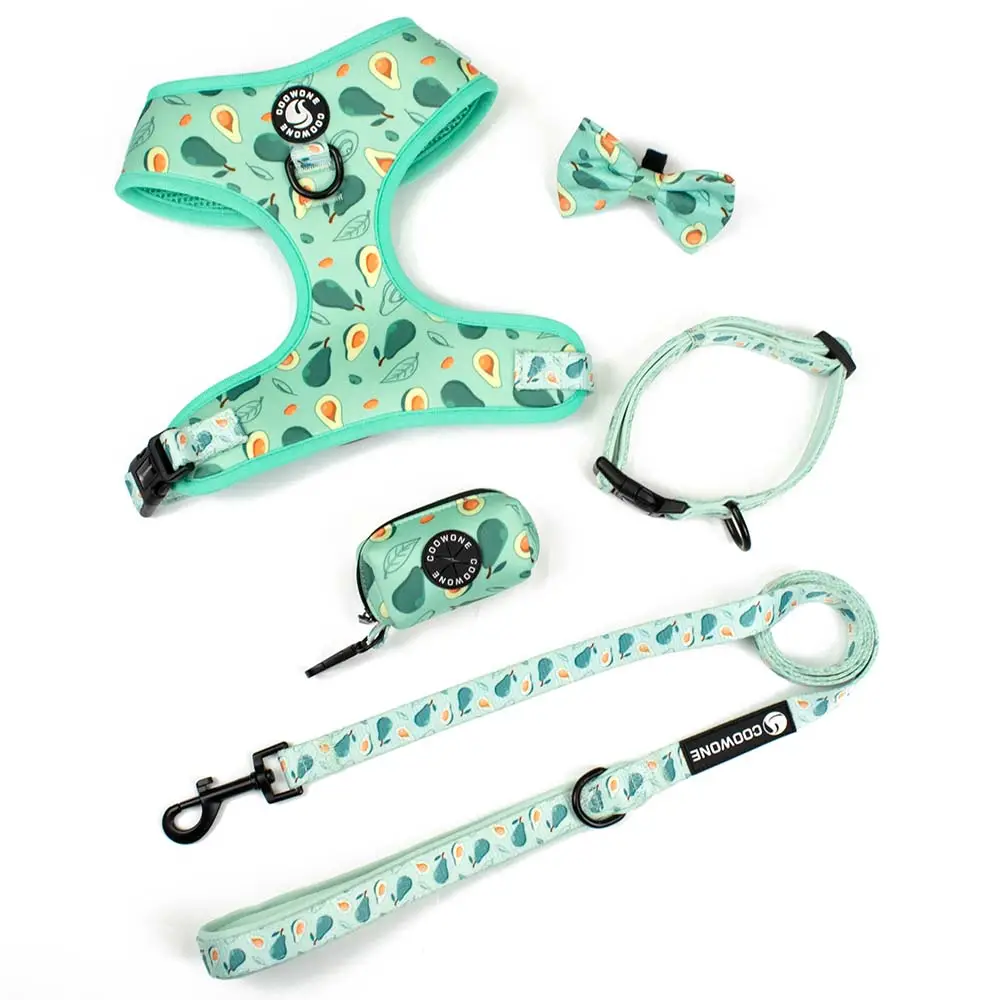 Top selling Pet Products supper Custom Pattern Soft Pet No Pull Adjustable Luxury Dog Harness Leash Set and Collar