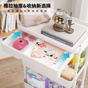 Carrito de Salón Moderno de Diseño Robusto con Ruedas Giratorias, Cajón Superior y Estantes de Almacenamiento de 3 Niveles de Hierro - Product Image 4
