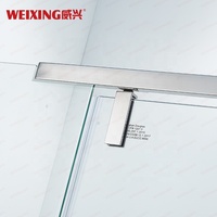 OEM ODM Hôtel Salle de bain Pivot Verre trempé Porte de douche Encadré Aluminium Acier inoxydable Rectangle Salle de douche